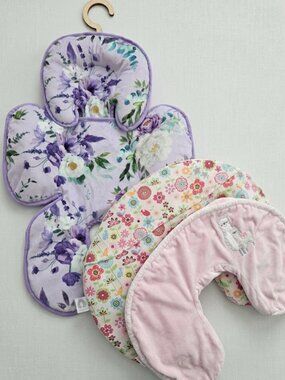 Baby Girl Essentials Lot - Reversible Car Seat Insert & 2 Boppy Pillow Covers